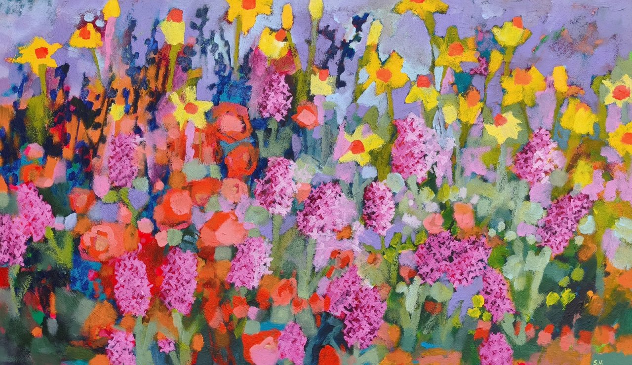 květinový obraz na zeď