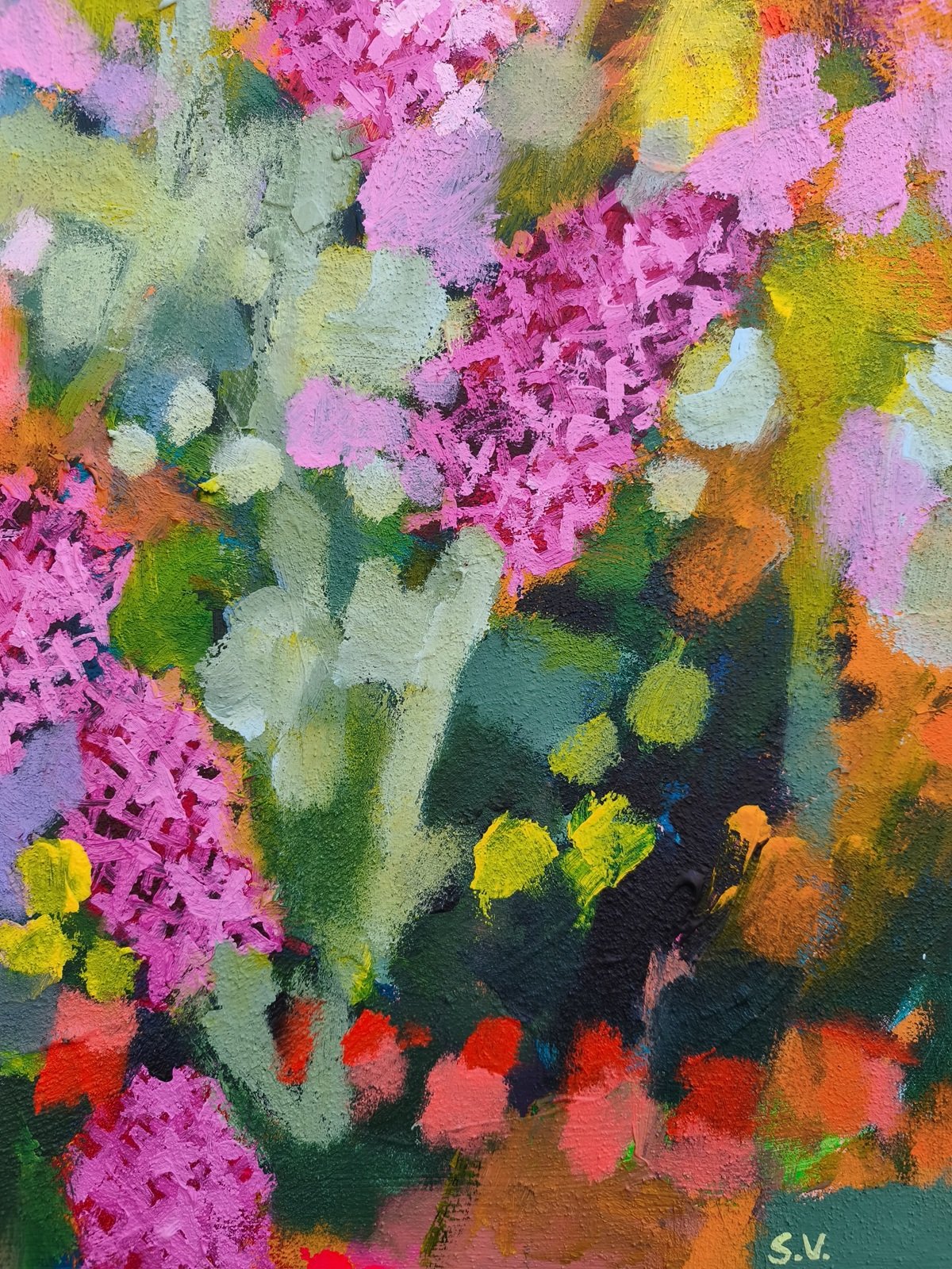 barevný obraz s květinami na prodej