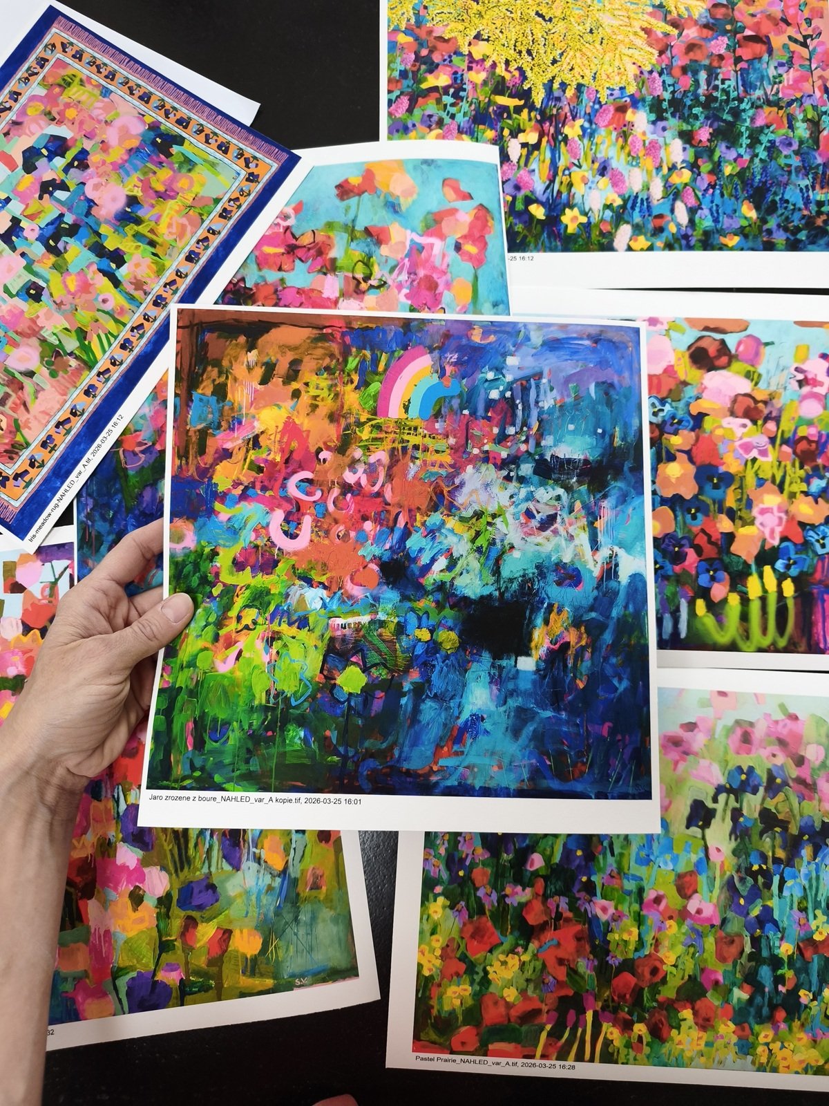 Testovací náhledy obrazů připravené pro tisk reprodukcí