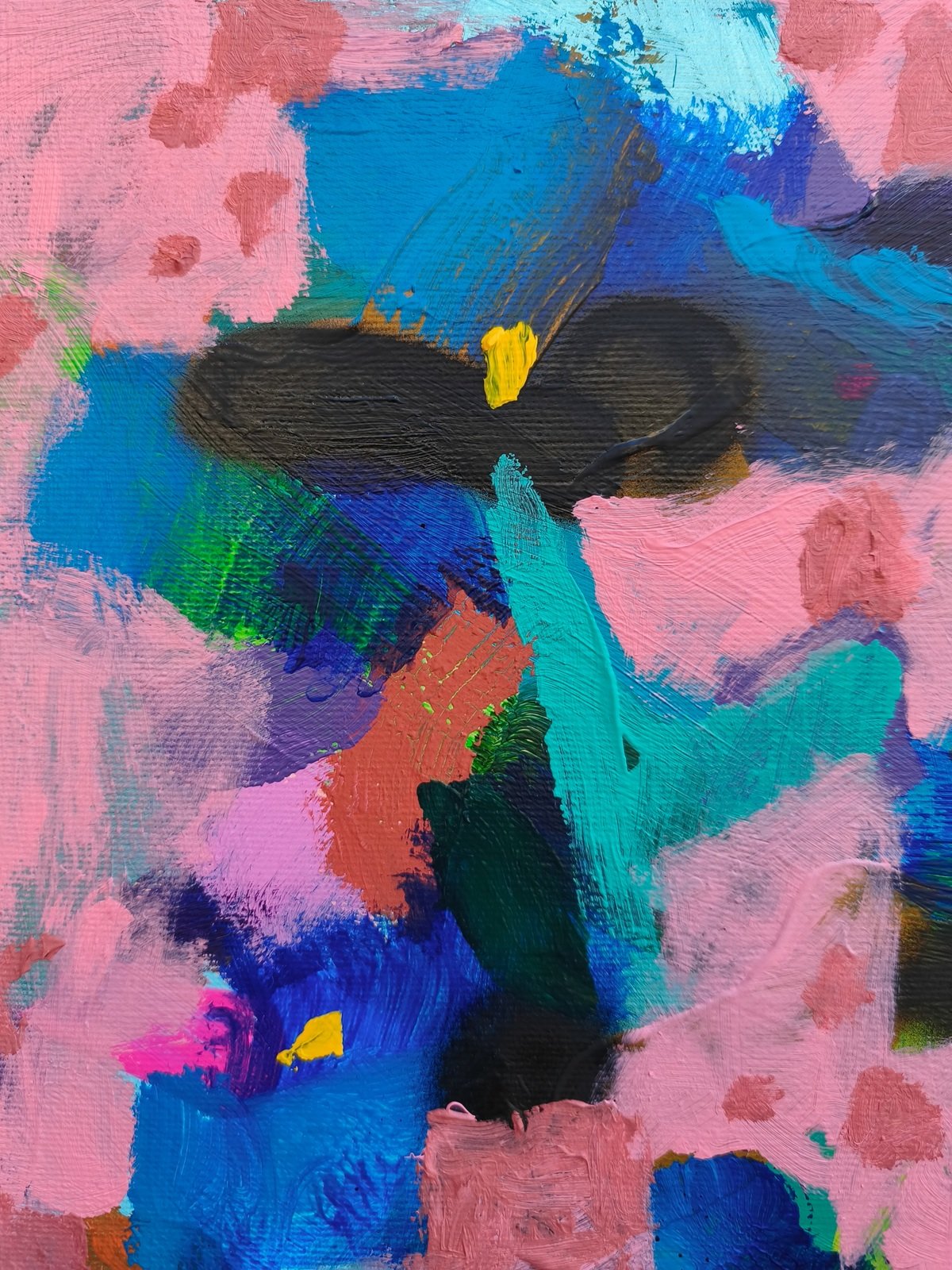 Detail modrých kosatců v moderním květinovém obraze