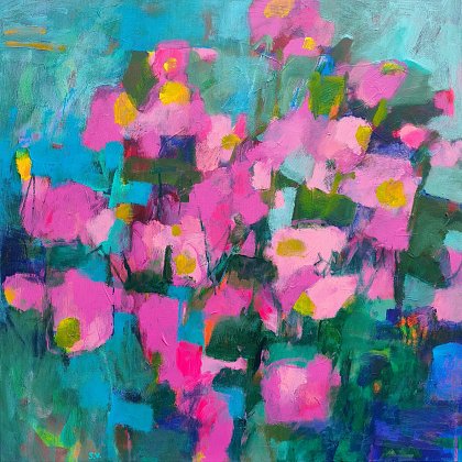 Blooming My Way, 80 x 80 cm