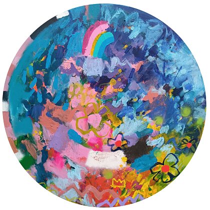 Blue Rain Sphere, 80 cm