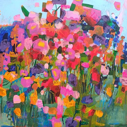 Blue Sky Garden, 120 x 120 cm