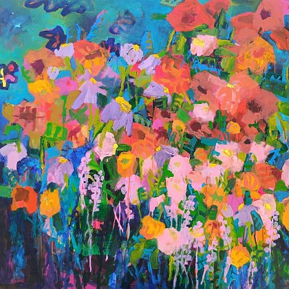 Floral Nocturne, 100 x 120 cm