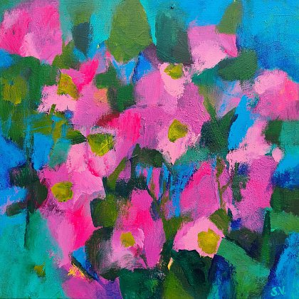Flowers on My Mind, 40 x 40 cm