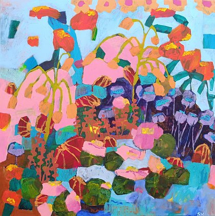 Leknínové jezírko, 80 x 80 cm