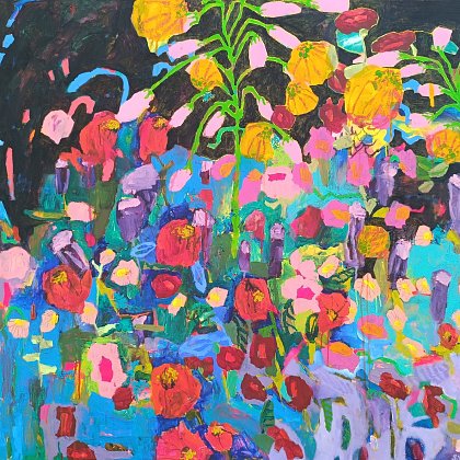 Midnight Flowers, 100 x 120 cm