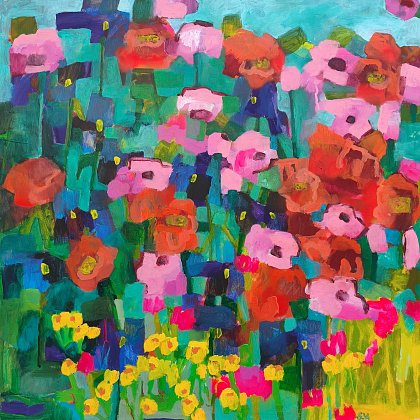 Turquoise Kiss, 80 x 80 cm