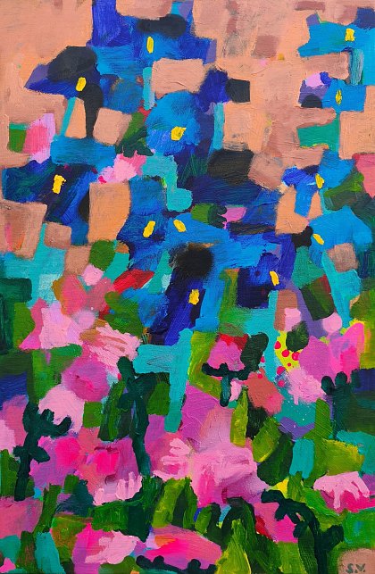 Ultramarine Bloom, 40 x 60 cm