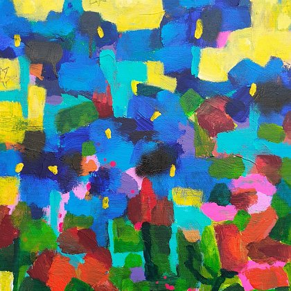 Ultramarine Meadow, 40 x 60 cm