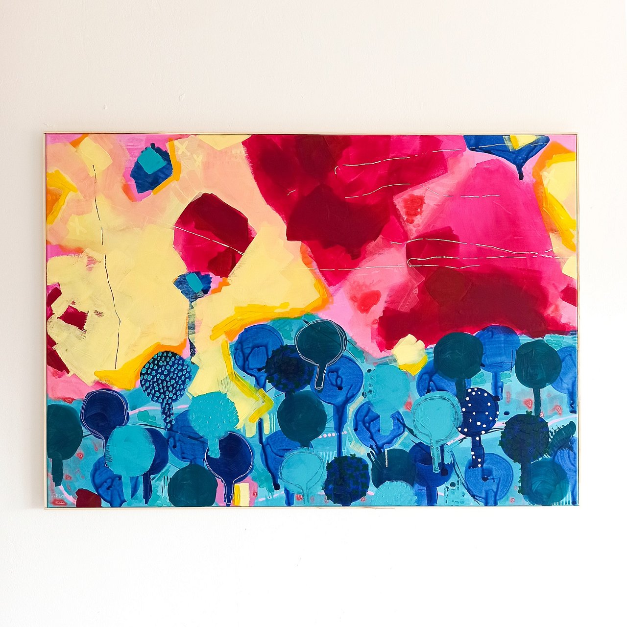 abstraktní obraz na plátně, Simona Vojtěšková, Sky