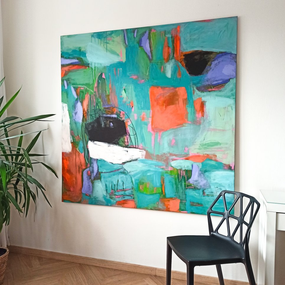 How I Painted an XXL Abstract Artwork